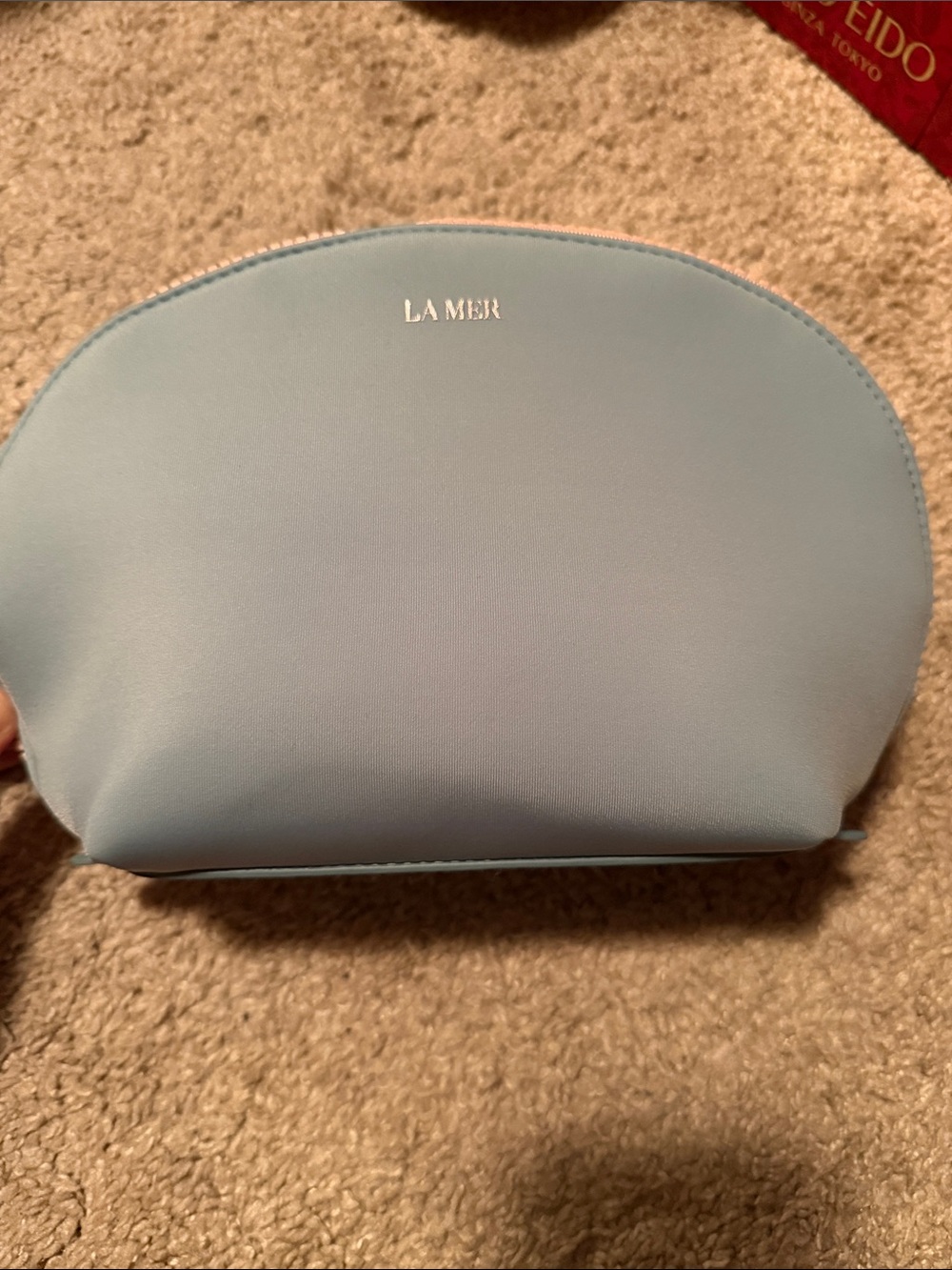La Mer Pale Blue Dome Cosmetic Pouch